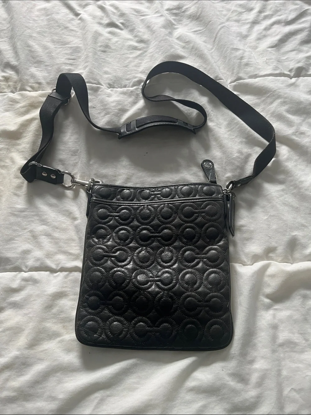 Coach Black Quilted Signature Messenger Bag